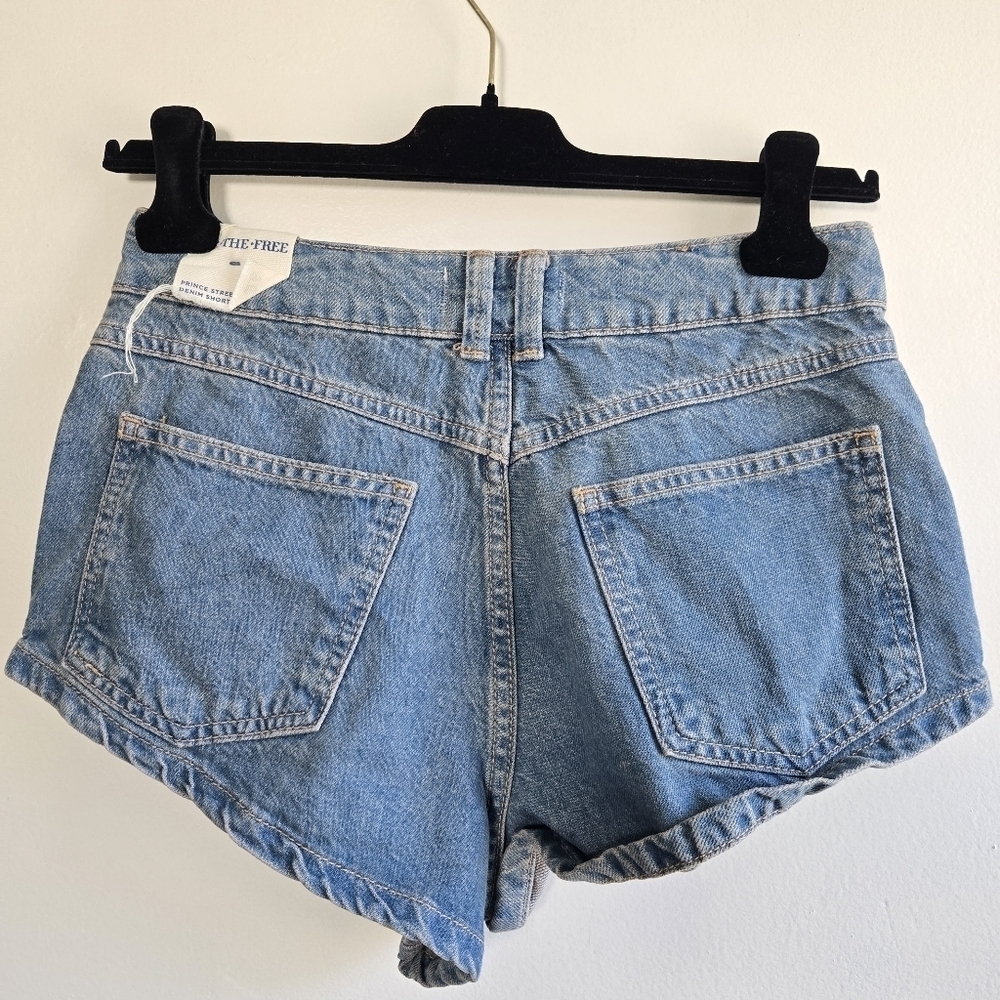 New Free People We The Free Prince Street Denim Western Cowboy Shorts Size 26 - Picture 13 of 14